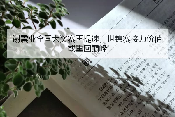 谢震业全国大奖赛再提速，世锦赛接力价值或重回巅峰